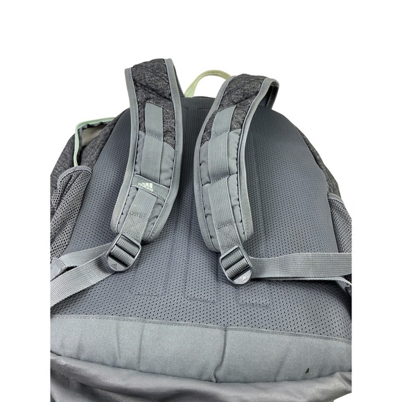 Adidas Backpack Heathered Gray Teal Accent‎ School Travel Laptop Bag 5 Pockets - Picture 14 of 16